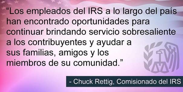 Cita del Comisionado del IRS sobre los empleados que brindan un servicio sobresaliente a los contribuyentes